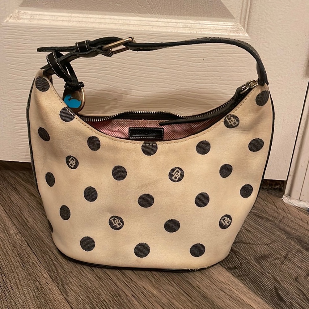 Black and white Dooney&Bourke bucket handbag
